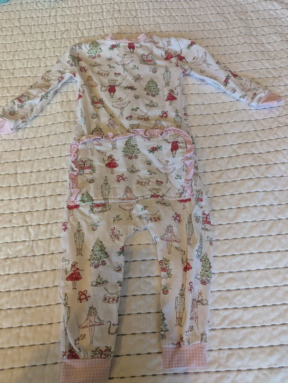 Cecil and Lou Toddler Girl Nutcracker Print One-Piece Pajama- Christmas